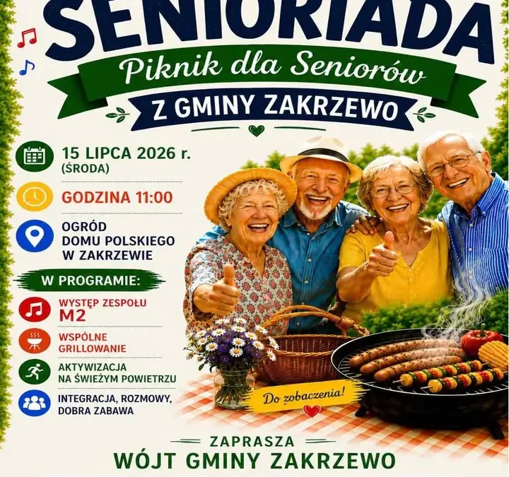 Senioriada 2026 w Zakrzewie – zaproszenie na wydarzenie