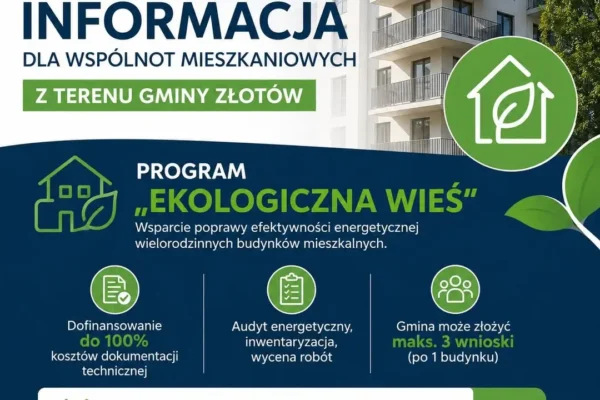 Gmina Złotów zaprasza wspólnoty mieszkaniowe do programu „Ekologiczna wieś”