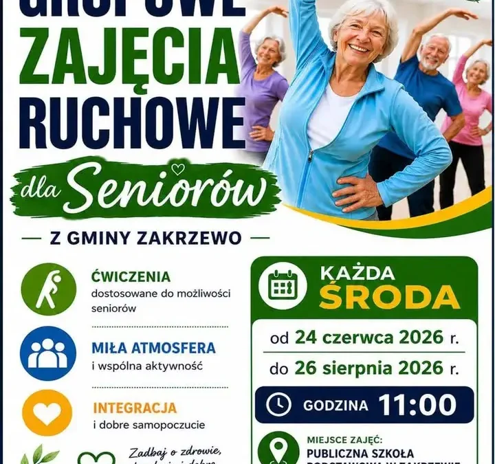 Zajęcia dla seniorów w Zakrzewie przełożone na piątek