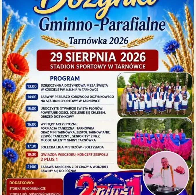 Dożynki Gminno-Parafialne w Tarnówce 2026 – program i atrakcje