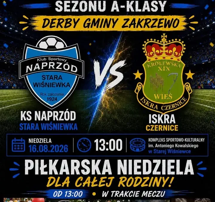 Historyczna inauguracja A-klasy: Derby Stara Wiśniewka vs Iskra Czernice już w niedzielę