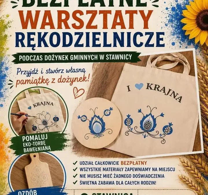 Warsztaty rękodzielnicze podczas dożynek gminnych w Stawnicy