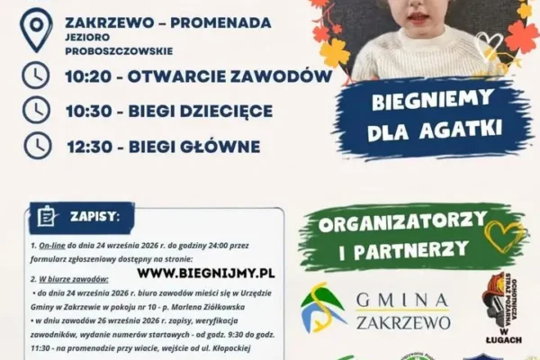 Bieg charytatywny dla Agatki podczas XXXI Memoriału w Zakrzewie