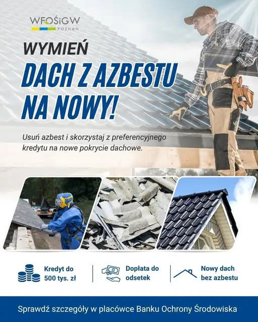 Preferencyjny kredyt na wymianę dachu z azbestu — wsparcie z WFOŚiGW w Poznaniu
