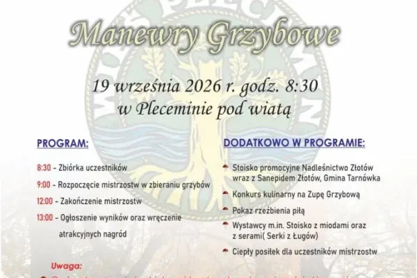 Manewry Grzybowe w Pleceminie – mistrzostwa w zbieraniu grzybów i konkurs na zupę grzybową