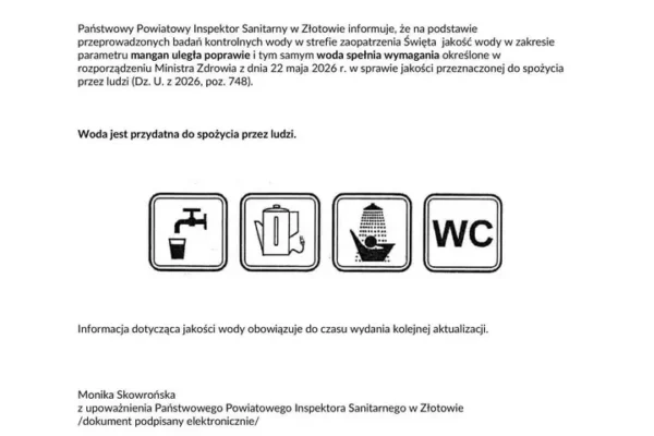 Woda w Świętej, Nowej Świętej i Wąsoszu znów zdatna do picia