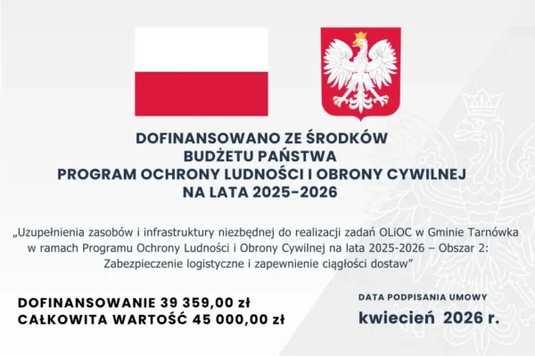 Gmina Tarnówka wzmacnia gotowość kryzysową. Nowy sprzęt za blisko 45 tys. zł