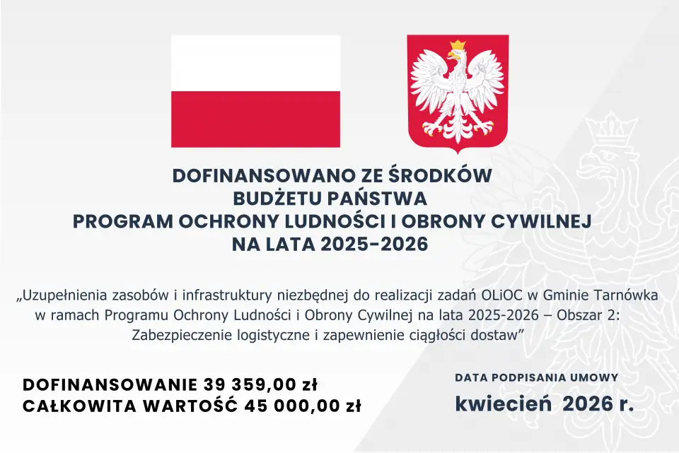 Gmina Tarnówka wzmacnia gotowość kryzysową. Nowy sprzęt za blisko 45 tys. zł