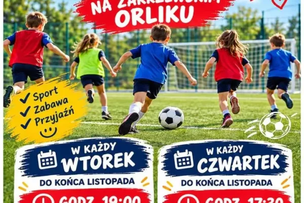 Sportowe wtorki i czwartki na Orliku w Zakrzewie – zajęcia dla dzieci do końca listopada
