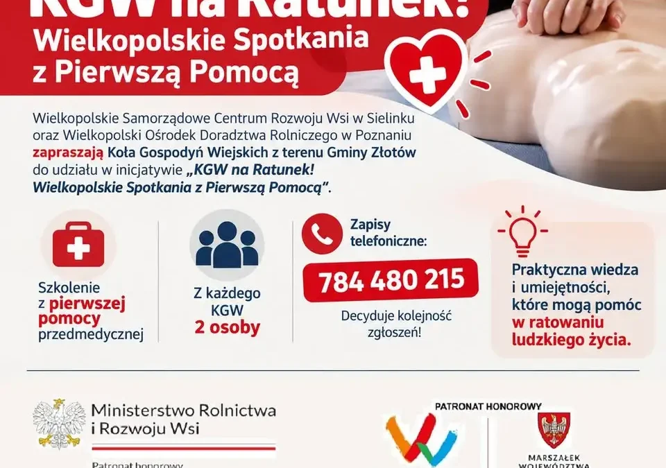 KGW na Ratunek! Szkolenia z pierwszej pomocy dla kół gospodyń wiejskich z gminy Złotów