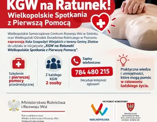 Szkolenie z pierwszej pomocy dla KGW z Gminy Złotów – zapisy trwają