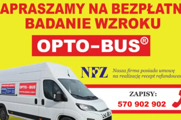 Bezpłatne badanie wzroku w optobusie NFZ w Jastrowiu – 1 grudnia