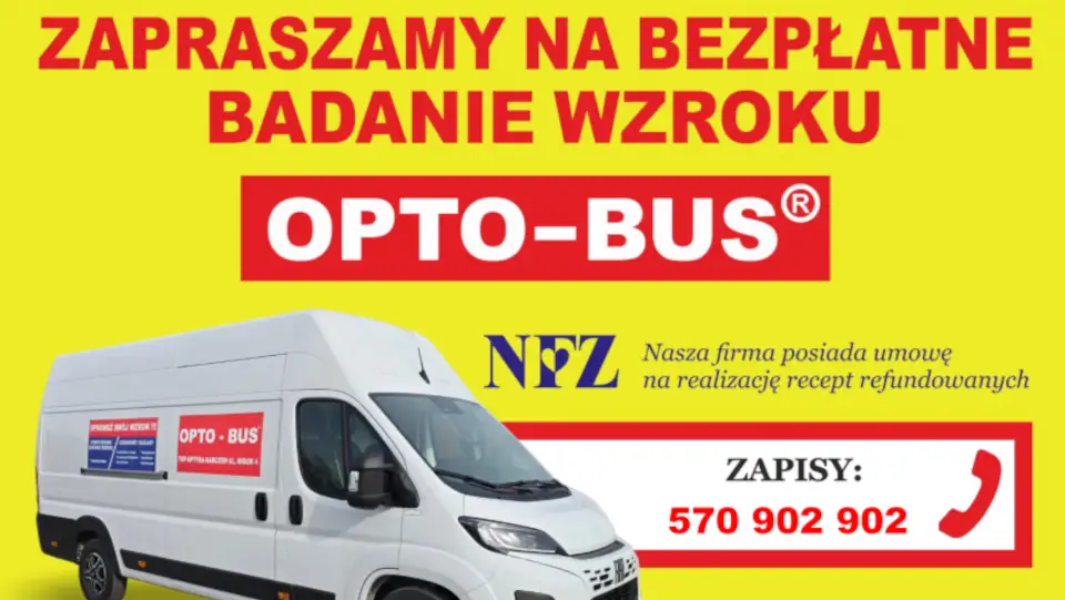 Bezpłatne badanie wzroku w optobusie NFZ w Jastrowiu – 1 grudnia
