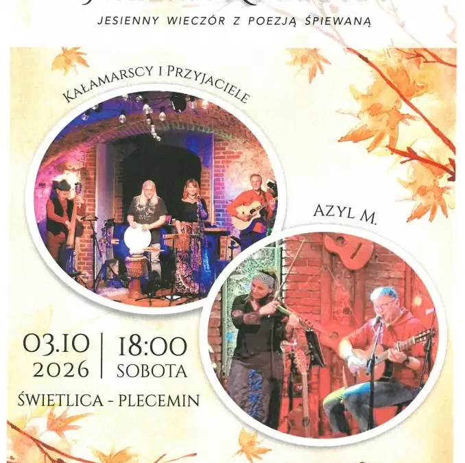 Jesienny wieczór z poezją śpiewaną w Plecęminie